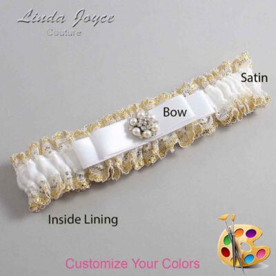 Couture Garters / Custom Wedding Garter / Customizable Wedding Garters / Personalized Wedding Garters / Frances #04-B20-M23 / Wedding Garters / Bridal Garter / Prom Garter / Linda Joyce Couture