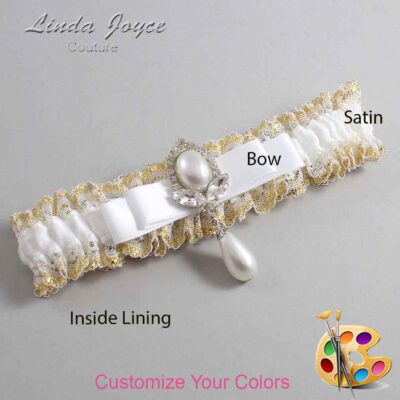 Couture Garters / Custom Wedding Garter / Customizable Wedding Garters / Personalized Wedding Garters / Joyce #04-B20-M32 / Wedding Garters / Bridal Garter / Prom Garter / Linda Joyce Couture