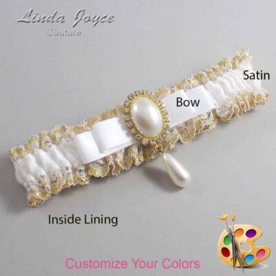 Couture Garters / Custom Wedding Garter / Customizable Wedding Garters / Personalized Wedding Garters / Myra #04-B20-M34 / Wedding Garters / Bridal Garter / Prom Garter / Linda Joyce Couture
