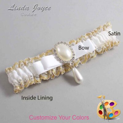 Couture Garters / Custom Wedding Garter / Customizable Wedding Garters / Personalized Wedding Garters / Myra #04-B20-M35 / Wedding Garters / Bridal Garter / Prom Garter / Linda Joyce Couture