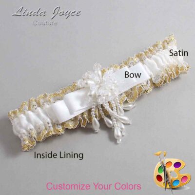 Couture Garters / Custom Wedding Garter / Customizable Wedding Garters / Personalized Wedding Garters / Regina #04-B20-M38 / Wedding Garters / Bridal Garter / Prom Garter / Linda Joyce Couture