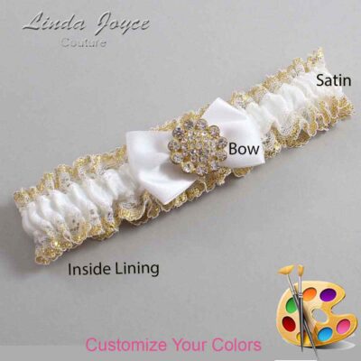 Couture Garters / Custom Wedding Garter / Customizable Wedding Garters / Personalized Wedding Garters / Carrie #04-B21-M12 / Wedding Garters / Bridal Garter / Prom Garter / Linda Joyce Couture