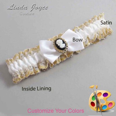 Couture Garters / Custom Wedding Garter / Customizable Wedding Garters / Personalized Wedding Garters / Brooke #04-B21-M15 / Wedding Garters / Bridal Garter / Prom Garter / Linda Joyce Couture
