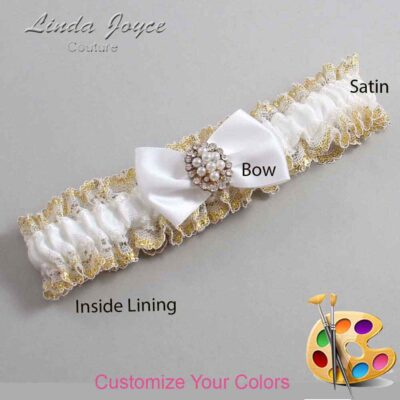 Couture Garters / Custom Wedding Garter / Customizable Wedding Garters / Personalized Wedding Garters / Betty #04-B21-M17 / Wedding Garters / Bridal Garter / Prom Garter / Linda Joyce Couture
