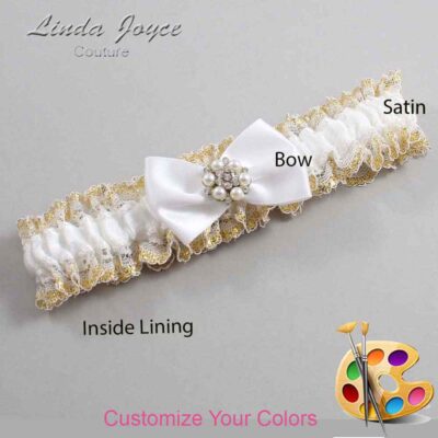 Couture Garters / Custom Wedding Garter / Customizable Wedding Garters / Personalized Wedding Garters / Alexia #04-B21-M23 / Wedding Garters / Bridal Garter / Prom Garter / Linda Joyce Couture