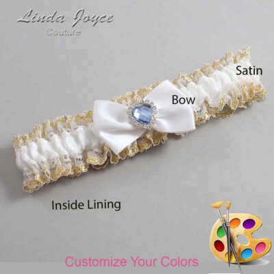 Couture Garters / Custom Wedding Garter / Customizable Wedding Garters / Personalized Wedding Garters / Alice #04-B21-M25 / Wedding Garters / Bridal Garter / Prom Garter / Linda Joyce Couture