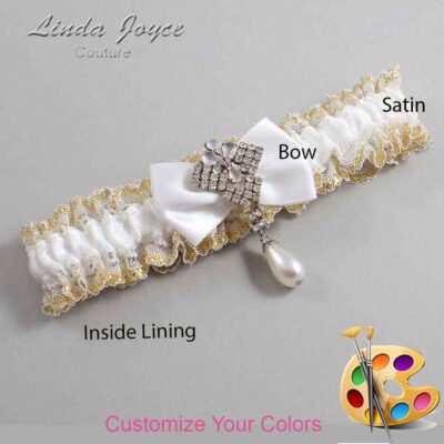 Couture Garters / Custom Wedding Garter / Customizable Wedding Garters / Personalized Wedding Garters / Constance #04-B21-M33 / Wedding Garters / Bridal Garter / Prom Garter / Linda Joyce Couture
