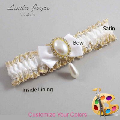 Couture Garters / Custom Wedding Garter / Customizable Wedding Garters / Personalized Wedding Garters / Victoria #04-B21-M34 / Wedding Garters / Bridal Garter / Prom Garter / Linda Joyce Couture