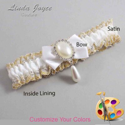 Couture Garters / Custom Wedding Garter / Customizable Wedding Garters / Personalized Wedding Garters / Victoria #04-B21-M35 / Wedding Garters / Bridal Garter / Prom Garter / Linda Joyce Couture