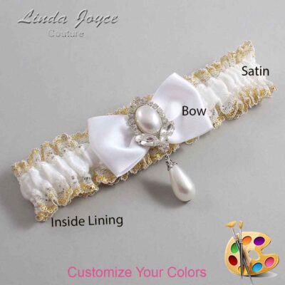 Couture Garters / Custom Wedding Garter / Customizable Wedding Garters / Personalized Wedding Garters / Joan #04-B31-M32 / Wedding Garters / Bridal Garter / Prom Garter / Linda Joyce Couture