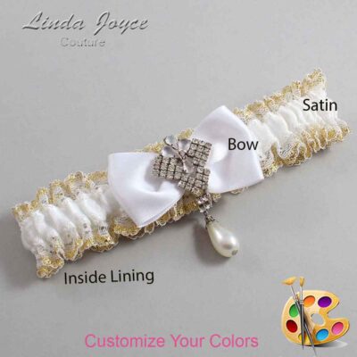 Couture Garters / Custom Wedding Garter / Customizable Wedding Garters / Personalized Wedding Garters / Mavis #04-B31-M33 / Wedding Garters / Bridal Garter / Prom Garter / Linda Joyce Couture