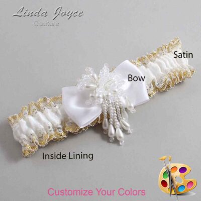 Couture Garters / Custom Wedding Garter / Customizable Wedding Garters / Personalized Wedding Garters / Joelle #04-B31-M38 / Wedding Garters / Bridal Garter / Prom Garter / Linda Joyce Couture