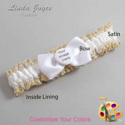 Couture Garters / Custom Wedding Garter / Customizable Wedding Garters / Personalized Wedding Garters / Custom Button #04-B31-M44 / Wedding Garters / Bridal Garter / Prom Garter / Linda Joyce Couture