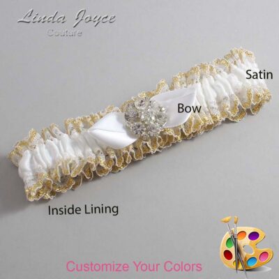 Couture Garters / Custom Wedding Garter / Customizable Wedding Garters / Personalized Wedding Garters / Yvette #04-B41-M11 / Wedding Garters / Bridal Garter / Prom Garter / Linda Joyce Couture