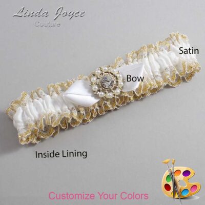Couture Garters / Custom Wedding Garter / Customizable Wedding Garters / Personalized Wedding Garters / Drew #04-B41-M14 / Wedding Garters / Bridal Garter / Prom Garter / Linda Joyce Couture
