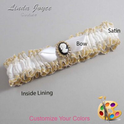 Couture Garters / Custom Wedding Garter / Customizable Wedding Garters / Personalized Wedding Garters / Bernice #04-B41-M15 / Wedding Garters / Bridal Garter / Prom Garter / Linda Joyce Couture