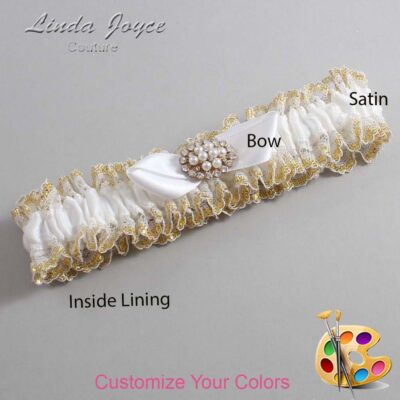 Couture Garters / Custom Wedding Garter / Customizable Wedding Garters / Personalized Wedding Garters / Tonya #04-B41-M16 / Wedding Garters / Bridal Garter / Prom Garter / Linda Joyce Couture