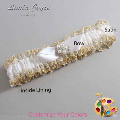 Couture Garters / Custom Wedding Garter / Customizable Wedding Garters / Personalized Wedding Garters / Clara #04-B41-M20 / Wedding Garters / Bridal Garter / Prom Garter / Linda Joyce Couture