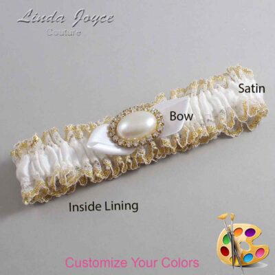 Couture Garters / Custom Wedding Garter / Customizable Wedding Garters / Personalized Wedding Garters / Teresa #04-B41-M28 / Wedding Garters / Bridal Garter / Prom Garter / Linda Joyce Couture