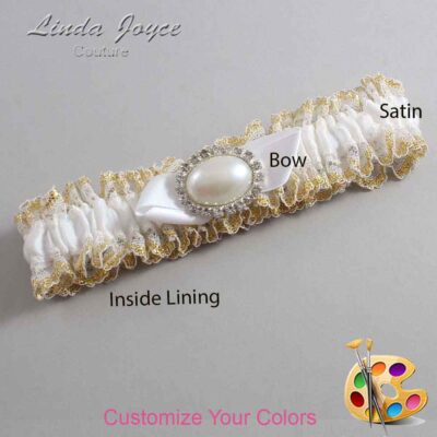 Couture Garters / Custom Wedding Garter / Customizable Wedding Garters / Personalized Wedding Garters / Teresa #04-B41-M30 / Wedding Garters / Bridal Garter / Prom Garter / Linda Joyce Couture