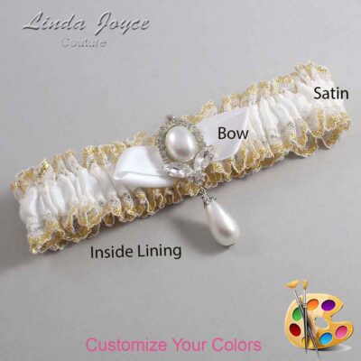 Couture Garters / Custom Wedding Garter / Customizable Wedding Garters / Personalized Wedding Garters / Clarissa #04-B41-M32 / Wedding Garters / Bridal Garter / Prom Garter / Linda Joyce Couture