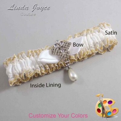 Couture Garters / Custom Wedding Garter / Customizable Wedding Garters / Personalized Wedding Garters / Claudette #04-B41-M33 / Wedding Garters / Bridal Garter / Prom Garter / Linda Joyce Couture
