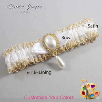 Couture Garters / Custom Wedding Garter / Customizable Wedding Garters / Personalized Wedding Garters / Sybil #04-B41-M34 / Wedding Garters / Bridal Garter / Prom Garter / Linda Joyce Couture