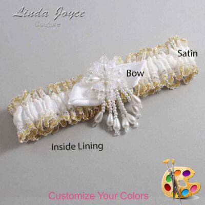 Couture Garters / Custom Wedding Garter / Customizable Wedding Garters / Personalized Wedding Garters / Tammy #04-B41-M38 / Wedding Garters / Bridal Garter / Prom Garter / Linda Joyce Couture
