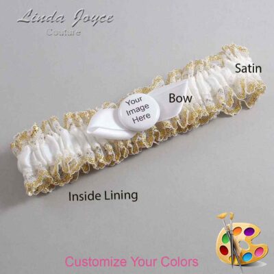 Couture Garters / Custom Wedding Garter / Customizable Wedding Garters / Personalized Wedding Garters / Custom Button #04-B41-M44 / Wedding Garters / Bridal Garter / Prom Garter / Linda Joyce Couture