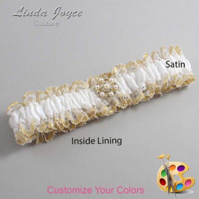 Couture Garters / Custom Wedding Garter / Customizable Wedding Garters / Personalized Wedding Garters / Elaine #04-M27 / Wedding Garters / Bridal Garter / Prom Garter / Linda Joyce Couture