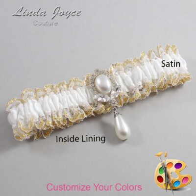 Couture Garters / Custom Wedding Garter / Customizable Wedding Garters / Personalized Wedding Garters / Grace #04-M32 / Wedding Garters / Bridal Garter / Prom Garter / Linda Joyce Couture