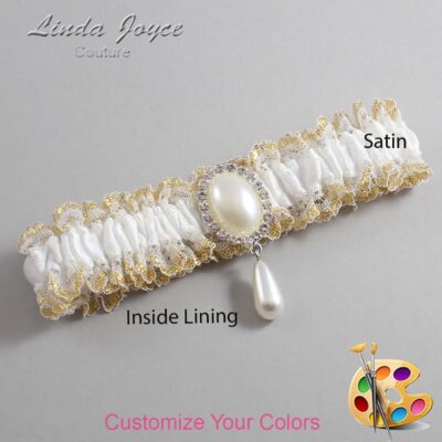 Couture Garters / Custom Wedding Garter / Customizable Wedding Garters / Personalized Wedding Garters / Cora #04-M35 / Wedding Garters / Bridal Garter / Prom Garter / Linda Joyce Couture