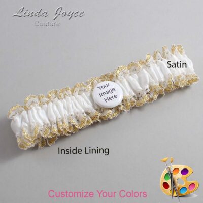 Couture Garters / Custom Wedding Garter / Customizable Wedding Garters / Personalized Wedding Garters / Custom Button #04-M44 / Wedding Garters / Bridal Garter / Prom Garter / Linda Joyce Couture