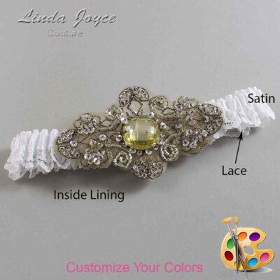 Couture Garters / Custom Wedding Garter / Customizable Wedding Garters / Personalized Wedding Garters / Charlotte # 05-A01-Gold / Wedding Garters / Bridal Garter / Prom Garter / Linda Joyce Couture