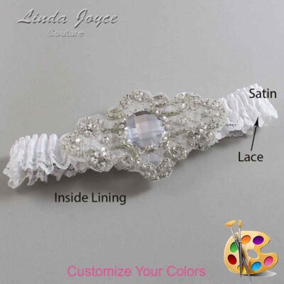 Couture Garters / Custom Wedding Garter / Customizable Wedding Garters / Personalized Wedding Garters / Bijou # 05-A04-Silver / Wedding Garters / Bridal Garter / Prom Garter / Linda Joyce Couture
