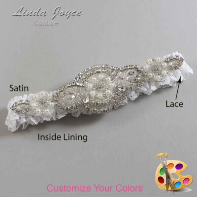Couture Garters / Custom Wedding Garter / Customizable Wedding Garters / Personalized Wedding Garters / Charlotte # 05-A06-Silver / Wedding Garters / Bridal Garter / Prom Garter / Linda Joyce Couture