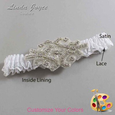 Couture Garters / Custom Wedding Garter / Customizable Wedding Garters / Personalized Wedding Garters / Heather # 05-A07-Silver / Wedding Garters / Bridal Garter / Prom Garter / Linda Joyce Couture