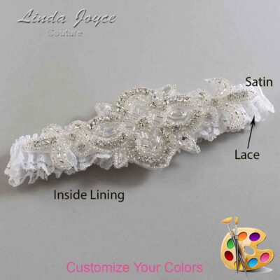 Couture Garters / Custom Wedding Garter / Customizable Wedding Garters / Personalized Wedding Garters / Isabella # 05-A08-Silver / Wedding Garters / Bridal Garter / Prom Garter / Linda Joyce Couture