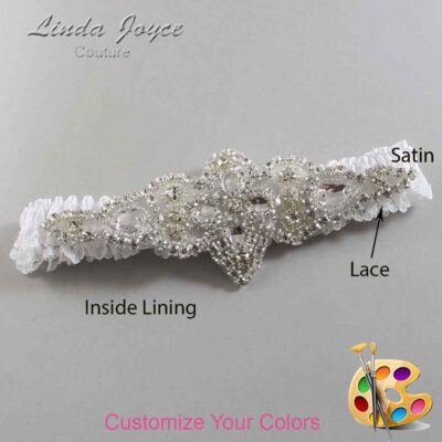 Couture Garters / Custom Wedding Garter / Customizable Wedding Garters / Personalized Wedding Garters / Lorine # 05-A09-Silver / Wedding Garters / Bridal Garter / Prom Garter / Linda Joyce Couture