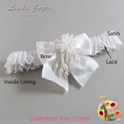 Couture Garters / Custom Wedding Garter / Customizable Wedding Garters / Personalized Wedding Garters / Daphne #05-B01-M38 / Wedding Garters / Bridal Garter / Prom Garter / Linda Joyce Couture