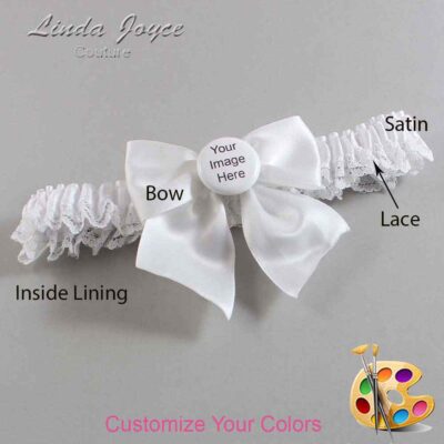 Couture Garters / Custom Wedding Garter / Customizable Wedding Garters / Personalized Wedding Garters / Custom Button #05-B01-M44 / Wedding Garters / Bridal Garter / Prom Garter / Linda Joyce Couture