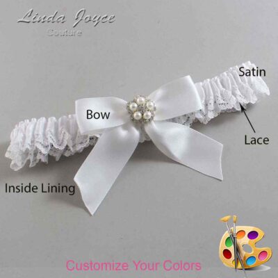 Couture Garters / Custom Wedding Garter / Customizable Wedding Garters / Personalized Wedding Garters / Prudence #05-B02-M20 / Wedding Garters / Bridal Garter / Prom Garter / Linda Joyce Couture