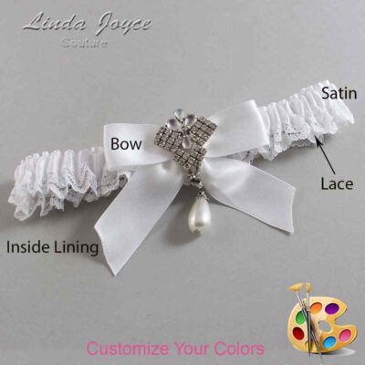 Couture Garters / Custom Wedding Garter / Customizable Wedding Garters / Personalized Wedding Garters / Vera #05-B02-M33 / Wedding Garters / Bridal Garter / Prom Garter / Linda Joyce Couture