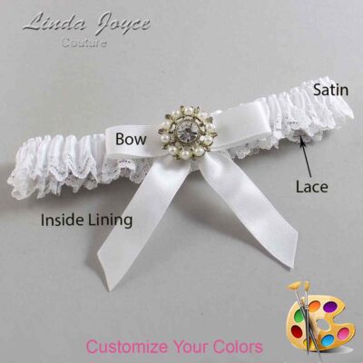 Couture Garters / Custom Wedding Garter / Customizable Wedding Garters / Personalized Wedding Garters / Caroline #05-B03-M14 / Wedding Garters / Bridal Garter / Prom Garter / Linda Joyce Couture