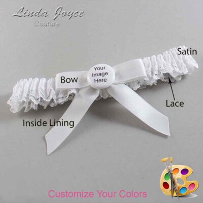 Couture Garters / Custom Wedding Garter / Customizable Wedding Garters / Personalized Wedding Garters / Custom Button #05-B03-M44 / Wedding Garters / Bridal Garter / Prom Garter / Linda Joyce Couture