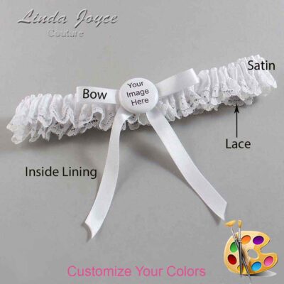 Couture Garters / Custom Wedding Garter / Customizable Wedding Garters / Personalized Wedding Garters / Custom Button #05-B04-M44 / Wedding Garters / Bridal Garter / Prom Garter / Linda Joyce Couture