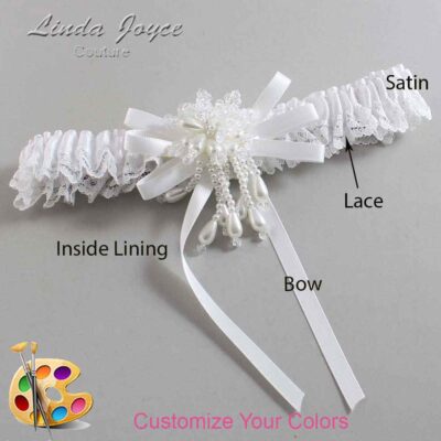 Couture Garters / Custom Wedding Garter / Customizable Wedding Garters / Personalized Wedding Garters / Gabrielle #05-B11-M38 / Wedding Garters / Bridal Garter / Prom Garter / Linda Joyce Couture