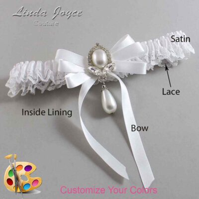 Couture Garters / Custom Wedding Garter / Customizable Wedding Garters / Personalized Wedding Garters / Patsy #05-B12-M32 / Wedding Garters / Bridal Garter / Prom Garter / Linda Joyce Couture