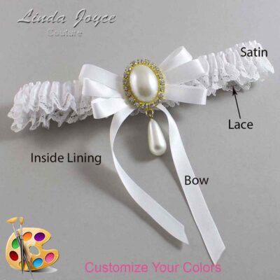 Couture Garters / Custom Wedding Garter / Customizable Wedding Garters / Personalized Wedding Garters / Yvonne #05-B12-M34 / Wedding Garters / Bridal Garter / Prom Garter / Linda Joyce Couture