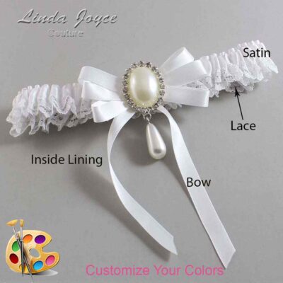 Couture Garters / Custom Wedding Garter / Customizable Wedding Garters / Personalized Wedding Garters / Yvonne #05-B12-M35 / Wedding Garters / Bridal Garter / Prom Garter / Linda Joyce Couture